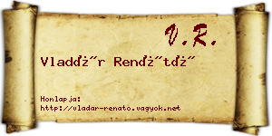 Vladár Renátó névjegykártya