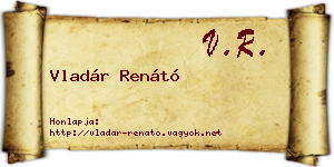 Vladár Renátó névjegykártya